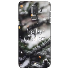 Новогодние, Праздничные Чехлы для Samsung Galaxy J8-2018, J810 - 2024 год (Hello winter)