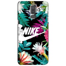 Силіконовый Чохол на Samsung Galaxy J8-2018, J810 з картинкою НАЙК (Квітковий Nike)