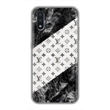 Чехол Стиль Louis Vuitton на Sansung Galaxy M01 (M015) – LV на белом