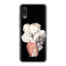 Чехлы (ART) Цветы на Samsung Galaxy M02 (M022) (VPrint) (Белые цветы)