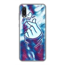 Чехол с принтом для Samsung Galaxy M02 (M022) (AlphaPrint - Знак сердечка) – Радужное сердце