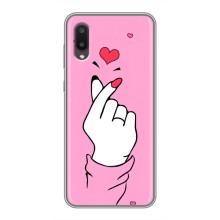 Чехол с принтом для Samsung Galaxy M02 (M022) (AlphaPrint - Знак сердечка) – Знак Love