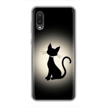 Чехол с принтом для Samsung Galaxy M02 (M022) (AlphaPrint) Модные коты – Силуэт котика