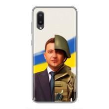 Чехол для Samsung Galaxy M02 (M022) (AlphaPrint - с принтом Зеленского) – Зеленский солдат