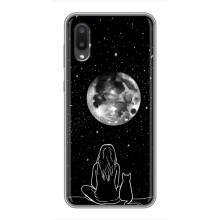 Чохол з малюнком кіт на Samsung Galaxy M02 (M022) – Дівчина з котом