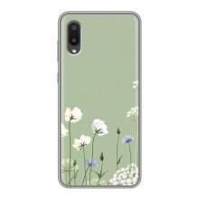 Чохол з квітковим принтом на Samsung Galaxy M02 (M022) – Квіти на зеленому