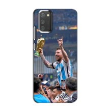Чехлы Лео Месси Аргентина для Samsung Galaxy M02s (Месси король)