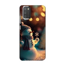 Чехлы на Новый Год Samsung Galaxy M02s (Снеговик праздничный)