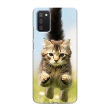 Чехлы с Котиками для Samsung Galaxy M02s (VPrint) (Прыжок кота)