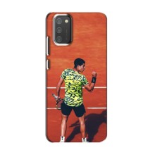 Чехлы с принтом Спортивная тематика для Samsung Galaxy M02s – Алькарас Теннисист