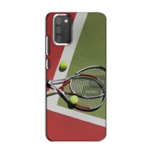 Чехлы с принтом Спортивная тематика для Samsung Galaxy M02s – Ракетки теннис