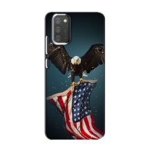Чехол Флаг USA для Samsung Galaxy M02s – Орел и флаг