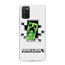 Чехол Майнкрафт на Samsung Galaxy M02s (AlphaPrint) Minecraft (крипер Майнкрафт)