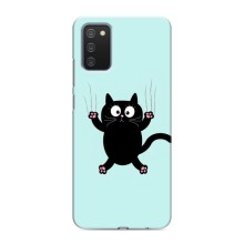 Чехол с принтом для Samsung Galaxy M02s (AlphaPrint) Модные коты – Падающий кот