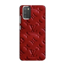 Текстурный Чехол Louis Vuitton для Самсунг Галакси М02с (Красный ЛВ)
