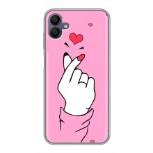 Чехол с принтом для Samsung Galaxy M05 (AlphaPrint - Знак сердечка) – Знак Love