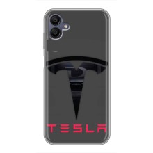 Силіконовий бампер з картинкою машини на Samsung Galaxy M05 – Logo TESLA