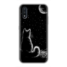 Чохол з принтом для Samsung Galaxy M10 (M105) (AlphaPrint) Модні коти (Котик і місяць)