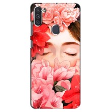 Чехлы (ART) Цветы на Samsung Galaxy M11 (VPrint) (Глаза в цветах)