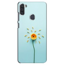 Чехлы с Цветами для Samsung Galaxy M11 (VPrint) (Желтый цветок)