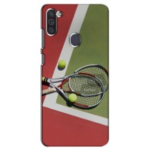 Чехлы с принтом Спортивная тематика для Samsung Galaxy M11 – Ракетки теннис