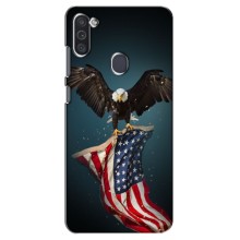 Чехол Флаг USA для Samsung Galaxy M11 – Орел и флаг