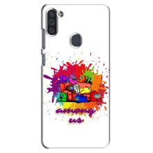 Чехол Амонг Ас для Samsung Galaxy M11 (AlphaPrint) – Яркий АмонгАс