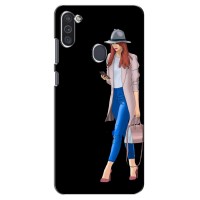 Чехол с картинкой Модные Девчонки Samsung Galaxy M11 (Девушка со смартфоном)