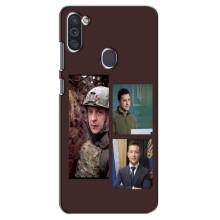 Чехол для Samsung Galaxy M11 (AlphaPrint - с принтом Зеленского) – Президент