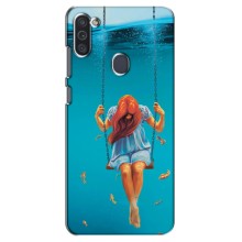 Чохол Стильні дівчата на Samsung Galaxy M11 – Дівчина на гойдалці