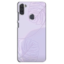 Чехол цветочный дизайн для Samsung Galaxy M11 – Монстера фиолетовая