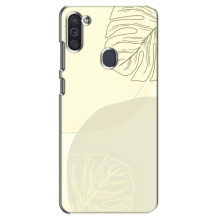 Чехол цветочный дизайн для Samsung Galaxy M11 – Зелёный фон