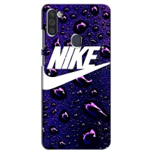 Чехол с логотипом Найк на Samsung Galaxy M11 – Найк на фиолетовом