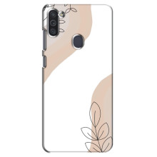Силконовий чохол з принтом в квітах на Samsung Galaxy M11 – Нюдовий дизайн