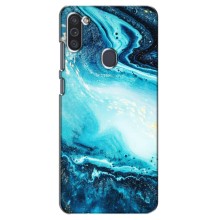 Мраморный чехол на Samsung Galaxy M11 (VPrint) (Голубой мрамор)