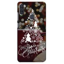 Рождественские Чехлы для Samsung Galaxy M11 (VPrint) (Елочка узорная)