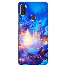Рождественские Чехлы для Samsung Galaxy M11 (VPrint) (Рождественский город)