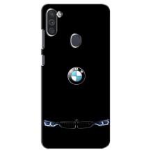 Силиконовый бампер с картинкой машины на Samsung Galaxy M11 (Черный BMW)