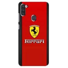 Силиконовый бампер с картинкой машины на Samsung Galaxy M11 (Ferrari Logo)