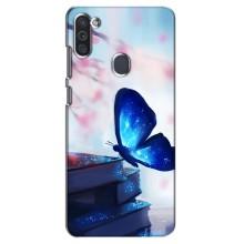 Силіконовий бампер з картинкою звірів для Samsung Galaxy M11 (Метелик синій)