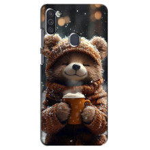 Друкований чохол 'Звірята з кавою' для Samsung Galaxy M11 – Мішка з кавою