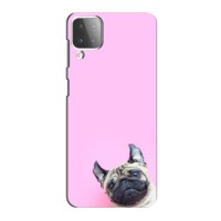 Бампер для Samsung Galaxy M12 с картинкой "Песики" (Собака на розовом)