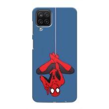 Чехол Супергерой Человека Паука на Samsung Galaxy M12 – На паутине