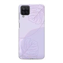 Чехол цветочный дизайн для Samsung Galaxy M12 – Монстера фиолетовая