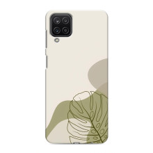 Силиконовый чехол с принтом в цветах на Samsung Galaxy M12 (Монстера зелёная)