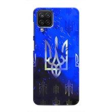 Чехол с украинским гербом на Samsung Galaxy M12 (Гербы на синем)