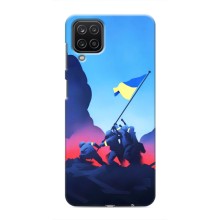 Чехол с украинским воином на Samsung Galaxy M12 – Украинский прапор