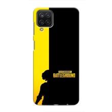 Чохол (TPU) з картинкою "Лого Пабг" на Самсунг Галаксі М12 – Battlegrounds