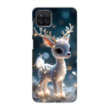 Яркий чехол для Samsung Galaxy M12 с Зимними Оленятами (Блистающий оленёнок)