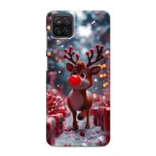 Яркий чехол для Samsung Galaxy M12 с Зимними Оленятами (Олень среди подарков)